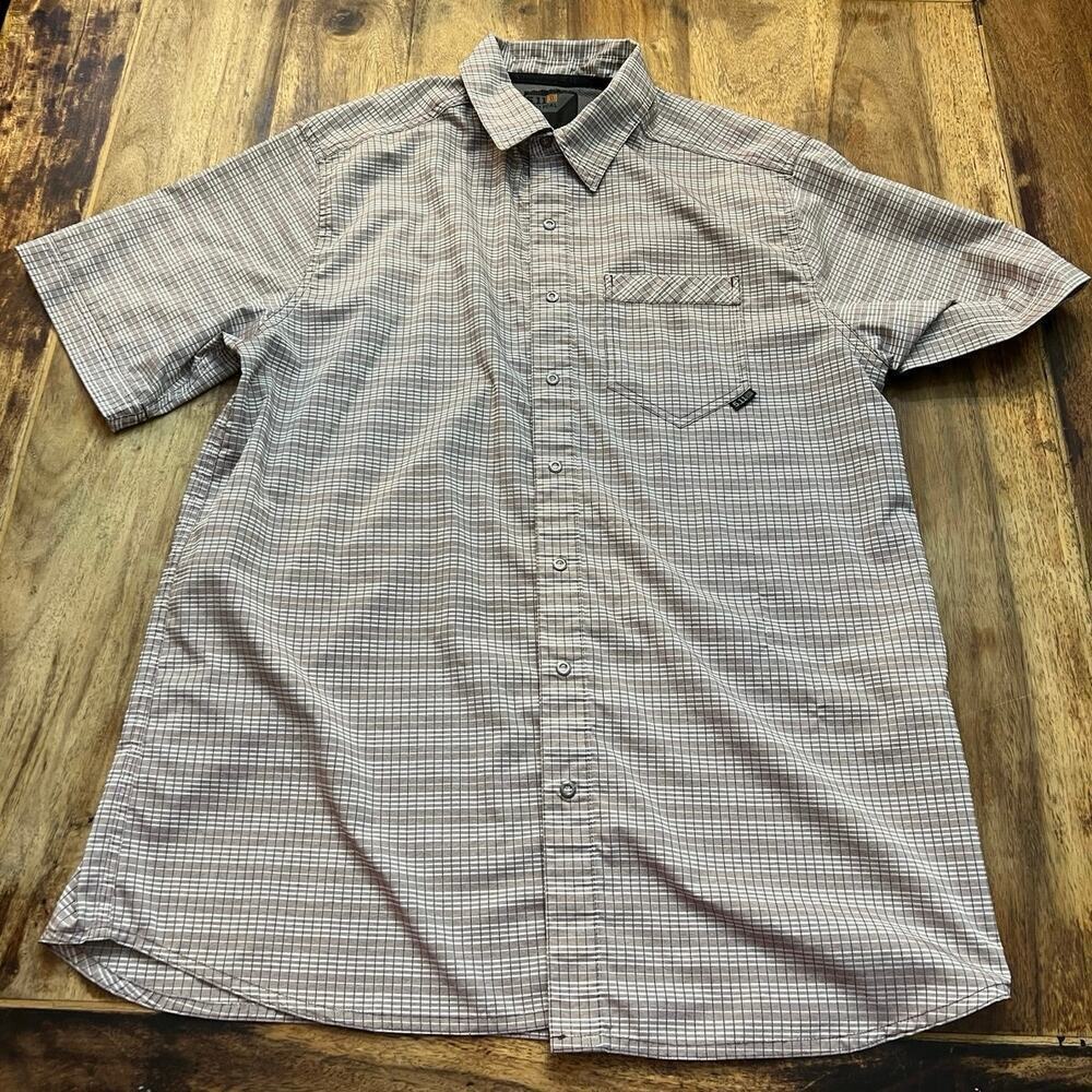 5.11 Tactical Men's Purple Snap Button Concealed Carry Camp Shirt Size Medium
